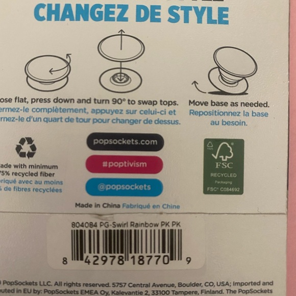 NEW POPSOCKETS POPGRIP LUXE. Color: Swirl Rainbow. GREAT STOCKING STUFFER - Picture 9 of 16